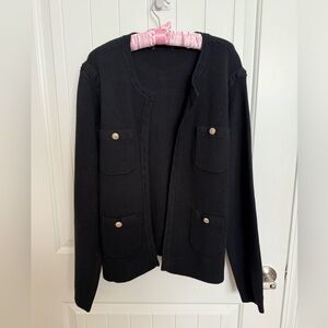 Black Cardigan with Button Details